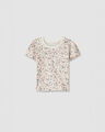 Playera Estampado Flores,BLANCO